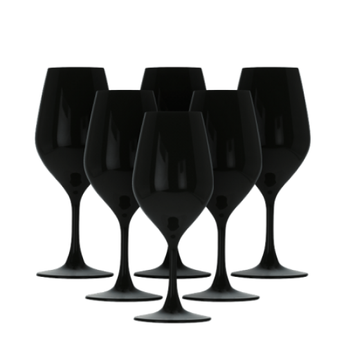 6 Verres noirs Favorit 26cl, cristallin